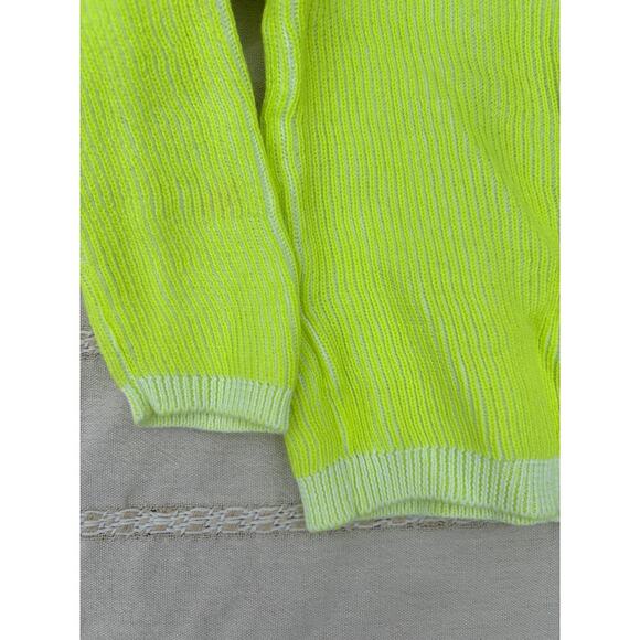NWT‎ Neon Yellow Baby Cardigan, Ribbed, Soft, Size 9 Months - Picture 2 of 6